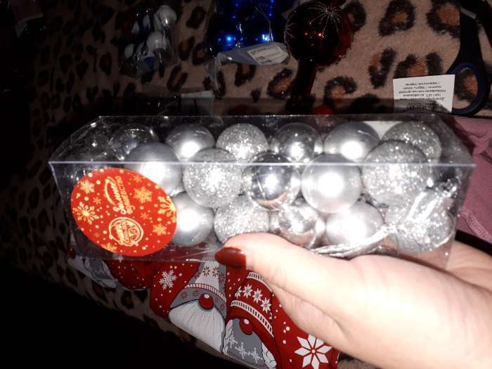 Фотография покупателя товара Набор шаров пластик d-2,5 см, 24 шт "Электра" серебро