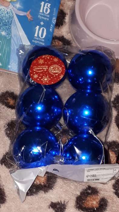 Фотография покупателя товара Набор шаров пластик d-6 см, 6 шт "Глянец" синий - Фото 6