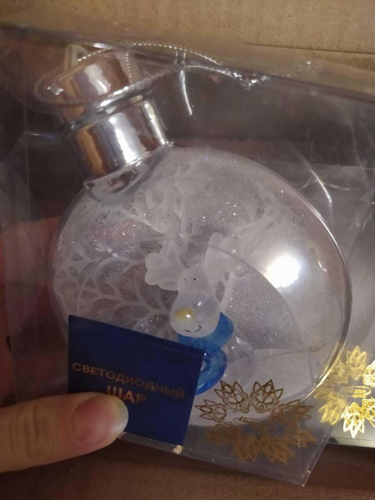 Фотография покупателя товара Ёлочный шар «Снежный лес», 1 LED, от батареек, свечение белое - Фото 10