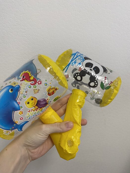 Фотография покупателя товара Игрушка надувная «Молоток», со звуком, 25 см, цвет МИКС - Фото 1