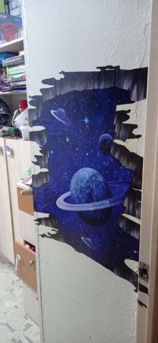 Фотография покупателя товара Интерьерная наклейка 3Д TAKE IT EASY «Космос в синеве», 90×60 см - Фото 12