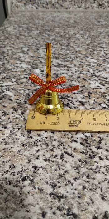 Фотография покупателя товара Украшение ёлочное "Колокольчики с бантиком и снежинками" (набор 8 шт) 2 см, красно-золотой