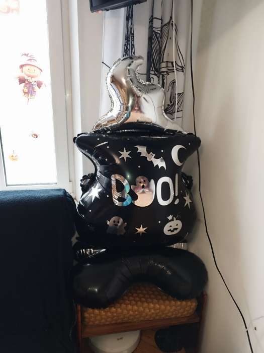 Фотография покупателя товара Воздушный шар фольгированный 50" «Дерево-хэллоуин», на подставке, под воздух - Фото 5