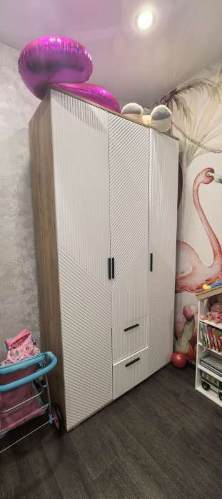 Фотография покупателя товара Шкаф прямой четырёхстворчатый «Сильвия», 1600×510×2236 мм, цвет кашемир/дуб юкон - Фото 1