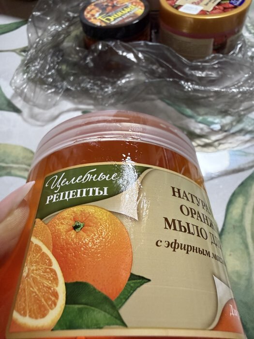 Фотография покупателя товара Оранжевое мыло для бани серии Целебные рецепты, 500 мл - Фото 1