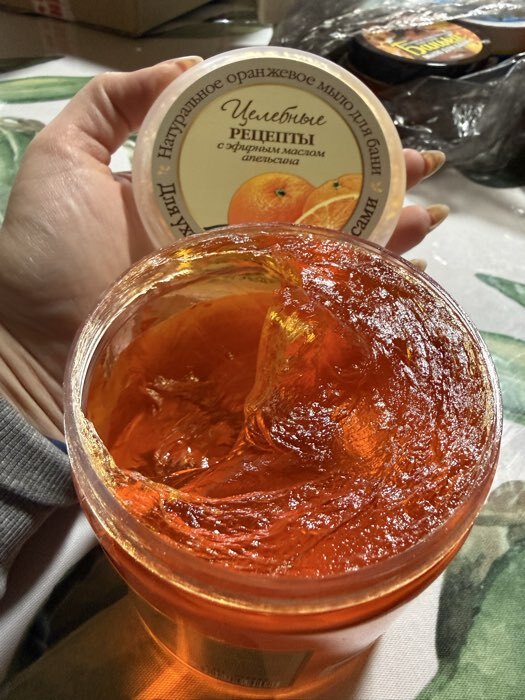 Фотография покупателя товара Оранжевое мыло для бани серии Целебные рецепты, 500 мл - Фото 2