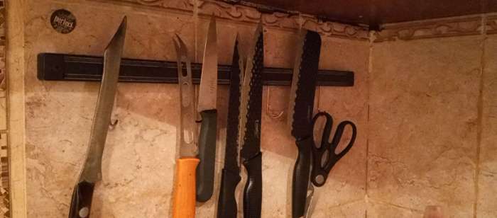 Фотография покупателя товара Держатель для ножей магнитный Доляна «Линия», с крючками, 51 см - Фото 1