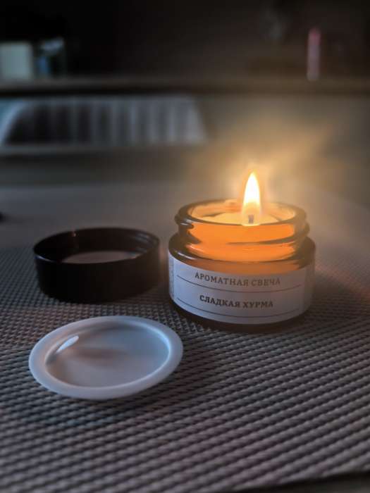 Фотография покупателя товара Ароматическая свеча в банке «Летние фрукты», соевый воск, 12 г - Фото 2