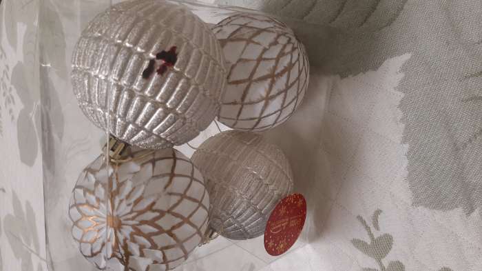 Фотография покупателя товара Ёлочные игрушки «Авива», шары новогодние, набор 4 шт., d=8 см, сетка, золотистый - Фото 12