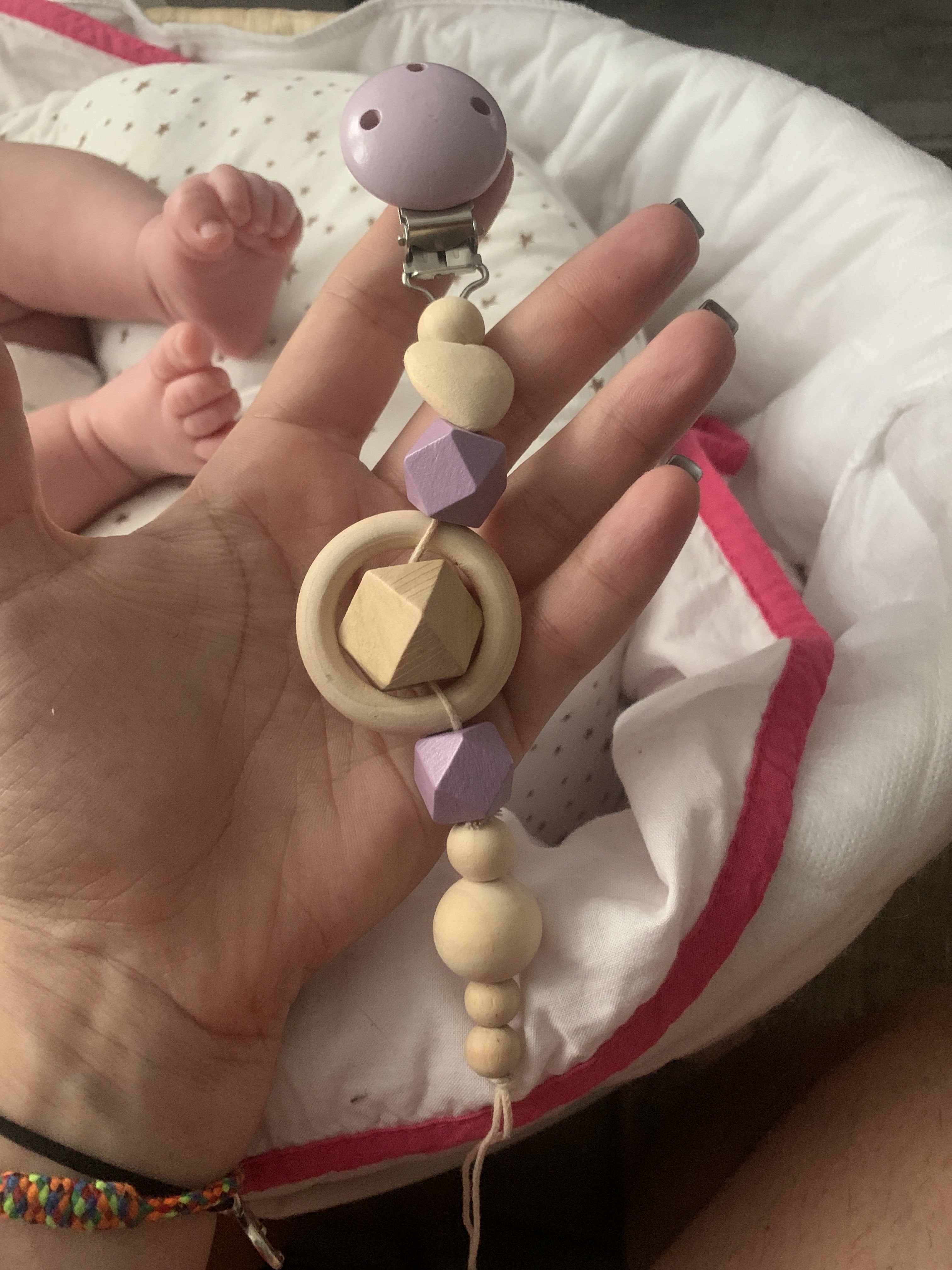 Фотография покупателя товара Держатель для соски - пустышки «Сердечко», деревянный, голубой - Фото 6