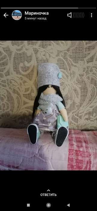 Фотография покупателя товара Набор для шитья. Интерьерная кукла «Лина», 21 см - Фото 6