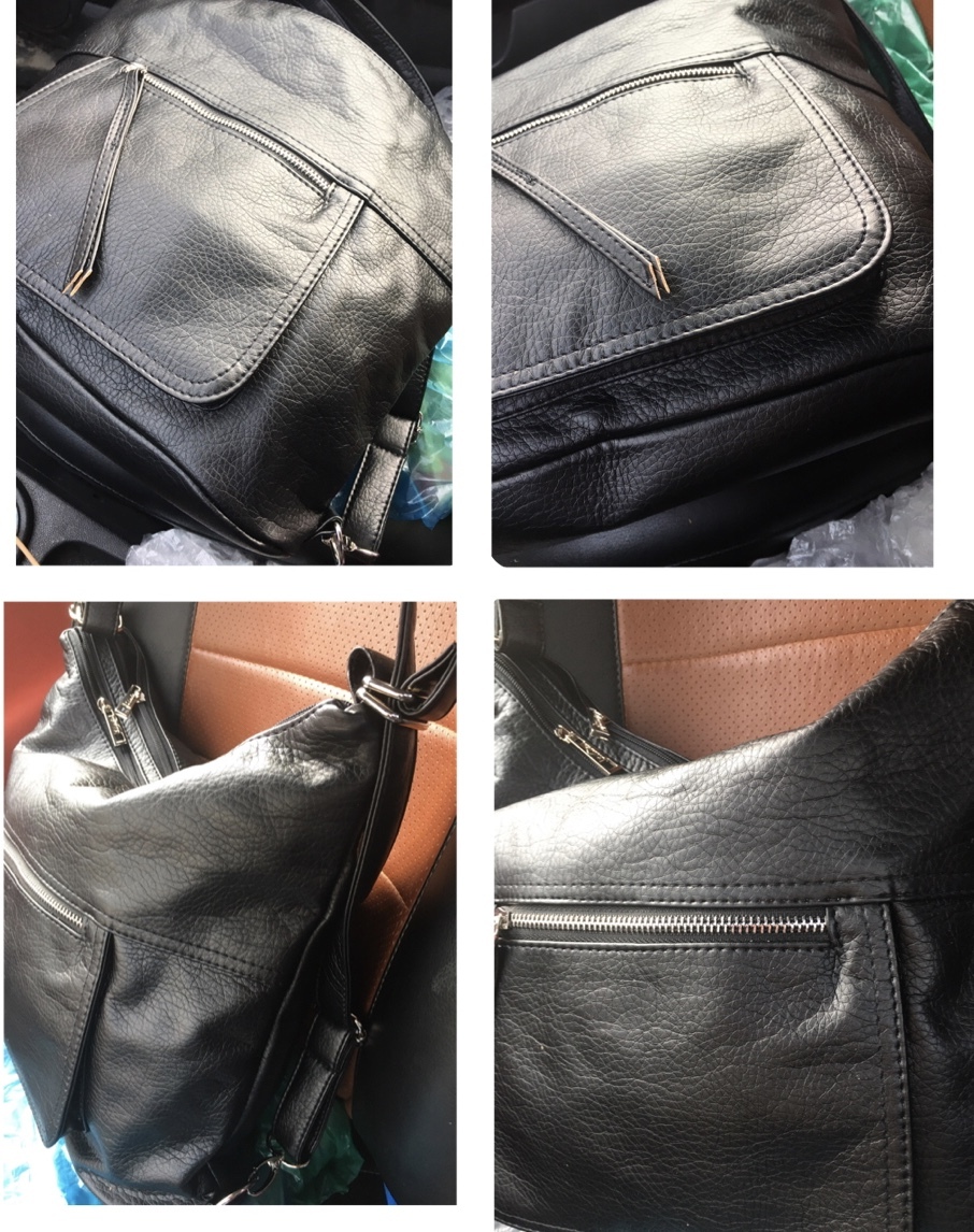 Фотография покупателя товара Сумка-рюкзак, отдел на молнии, 2 наружных кармана, цвет чёрный - Фото 1