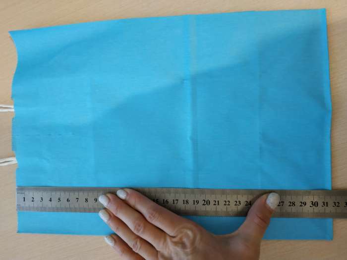 Фотография покупателя товара Пакет крафт "Радуга" голубой, 25 х 11 х 32 см, крученая ручка - Фото 1