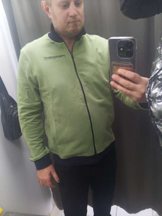 Фотография покупателя товара Толстовка на молнии President, размер L, цвет хаки - Фото 1