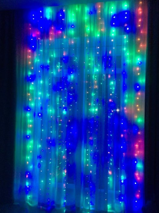 Фотография покупателя товара Гирлянда «Занавес» 2 × 1.5 м, IP20, прозрачная нить, 360 LED, свечение красное, 8 режимов, 220 В - Фото 21