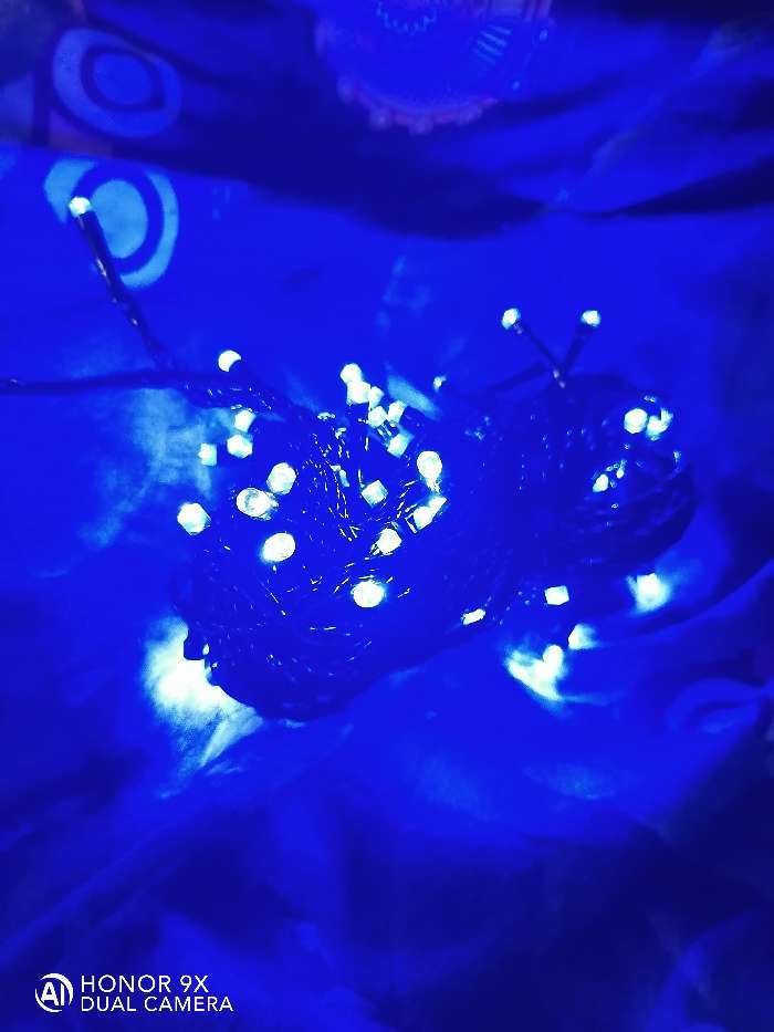 Фотография покупателя товара Гирлянда «Нить» 10 м, IP20, тёмная нить, 100 LED, свечение мульти, 8 режимов, 220 В - Фото 114