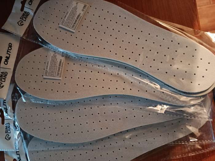 Фотография покупателя товара Стельки для обуви, универсальные, дышащие, р-р RU до 46 (р-р Пр-ля до 46), 29 см, пара, белые - Фото 1