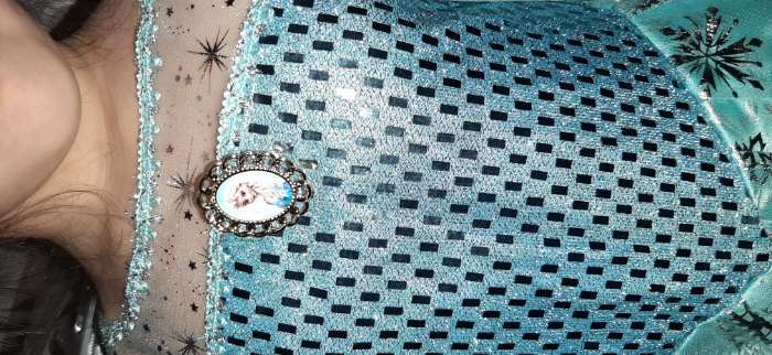 Фотография покупателя товара Карнавальный костюм «Эльза», текстиль, размер 32, рост 122 см - Фото 2