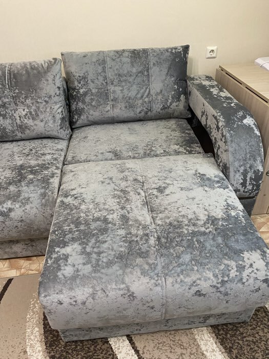 Фотография покупателя товара Диван прямой раскладной «Рич 2», механизм пантограф, независимый пружинный блок, спальное место 1550×2650 мм, велюр, цвет симпл 16 - Фото 1