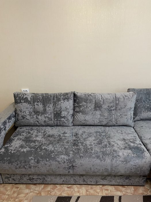 Фотография покупателя товара Диван прямой раскладной «Рич 2», механизм пантограф, независимый пружинный блок, спальное место 1550×2650 мм, велюр, цвет симпл 16 - Фото 2