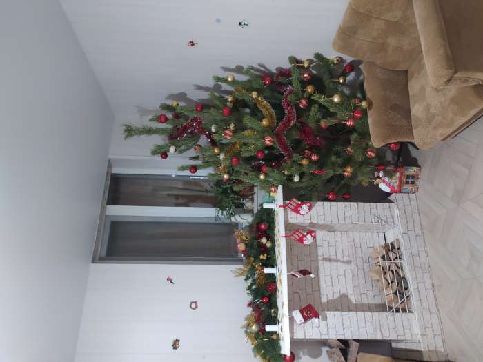 Фотография покупателя товара Носок для подарков "Дед Мороз и снежинки" 15х13 см, бело-красный