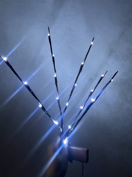 Фотография покупателя товара Светодиодная ветка 70 см, 20 LED, коричневая, батарейки AAх2 (не в комплекте), свечение белое - Фото 1