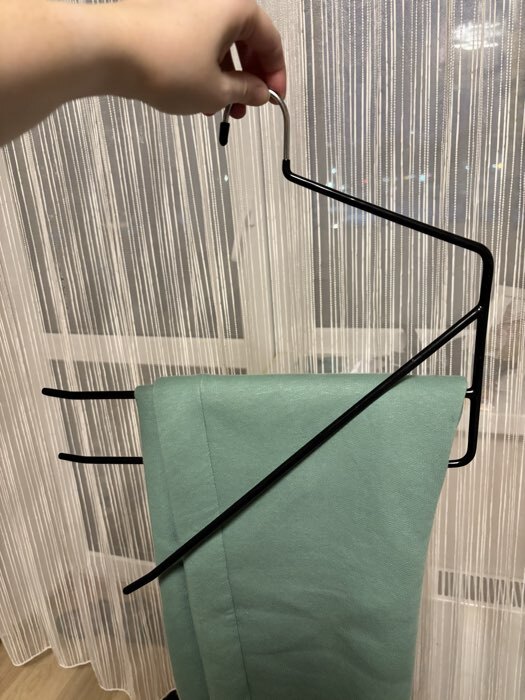 Фотография покупателя товара Вешалка для одежды многоуровневая Доляна, антискользящее покрытие, 35×25 см, МИКС - Фото 5