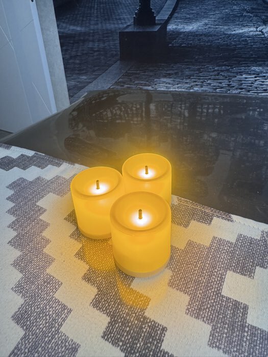 Фотография покупателя товара Светодиодная свеча, ночник LED RISALUX «Большая», от батареек 3ААА, 7.5×7.5×10 см - Фото 1