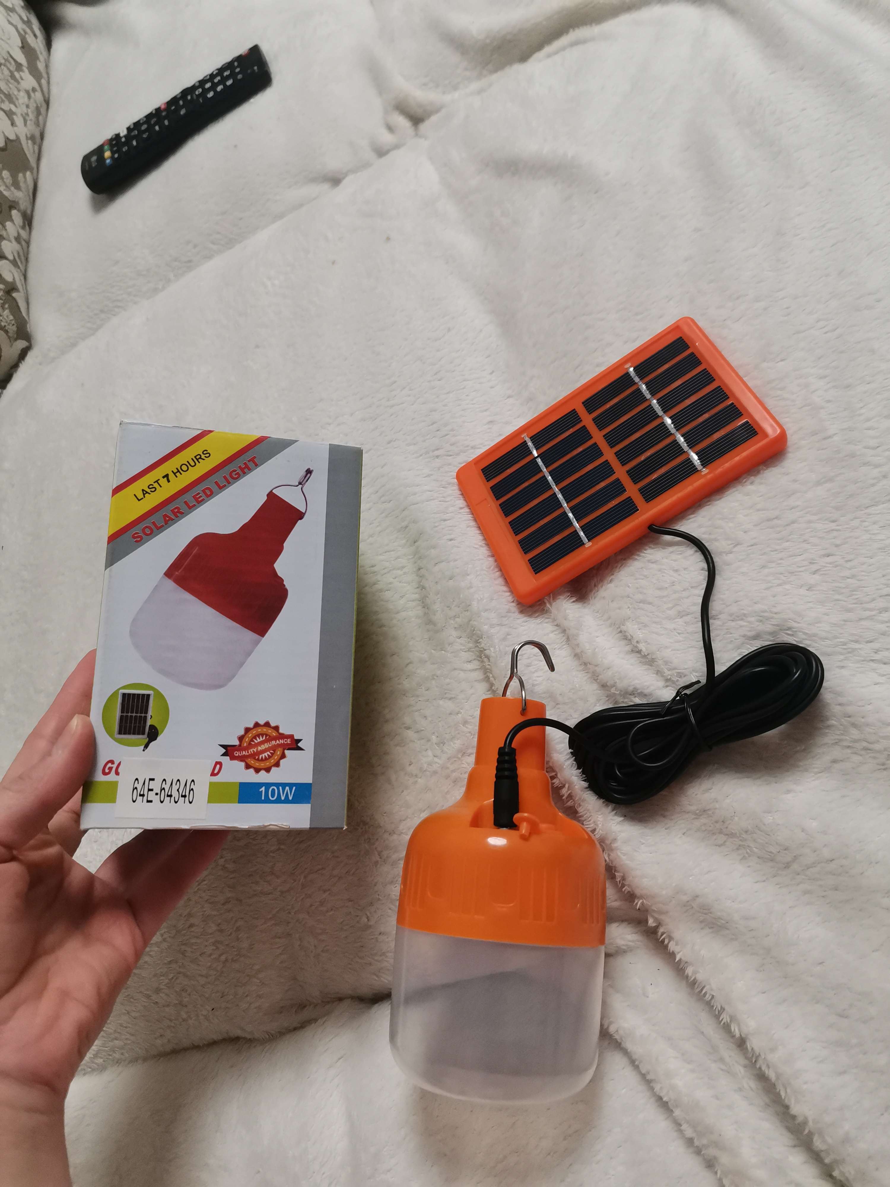 Фотография покупателя товара Фонарь кемпинговый аккумуляторный, 10 Вт, 10 LED, 500 мАч, солнечная батарея - Фото 1