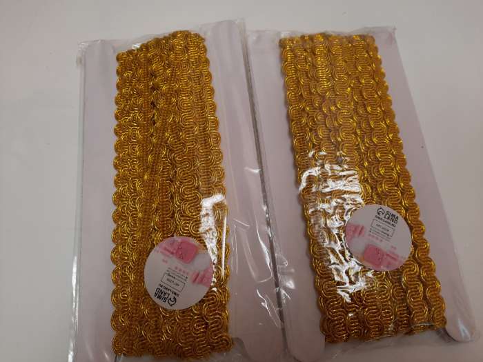 Фотография покупателя товара Тесьма декоративная «Волна», 9 мм, 10 ± 1 м, цвет золотой - Фото 8