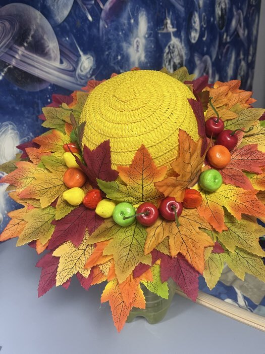 Фотография покупателя товара Шляпа с бомбошками для девочки MINAKU, жёлтая, размер 50 - Фото 1