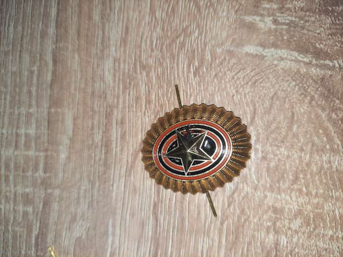 Фотография покупателя товара Кокарда со звездой, овальная, 3×4 см - Фото 2