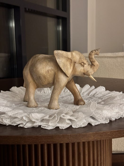 Фотография покупателя товара Сувенир «Слон», 24×11×16 см, дерево Суар, бежевый - Фото 2