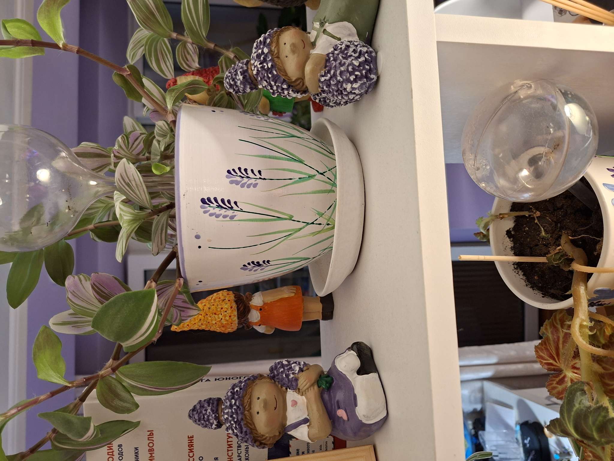 Фотография покупателя товара Горшок для цветов «Лаванда», керамический, с поддоном, 2.5 л, белый - Фото 1