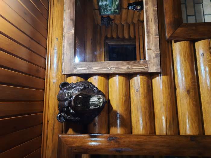 Фотография покупателя товара Подвесной декор "Голова медведя" бронза, 24х35х42см