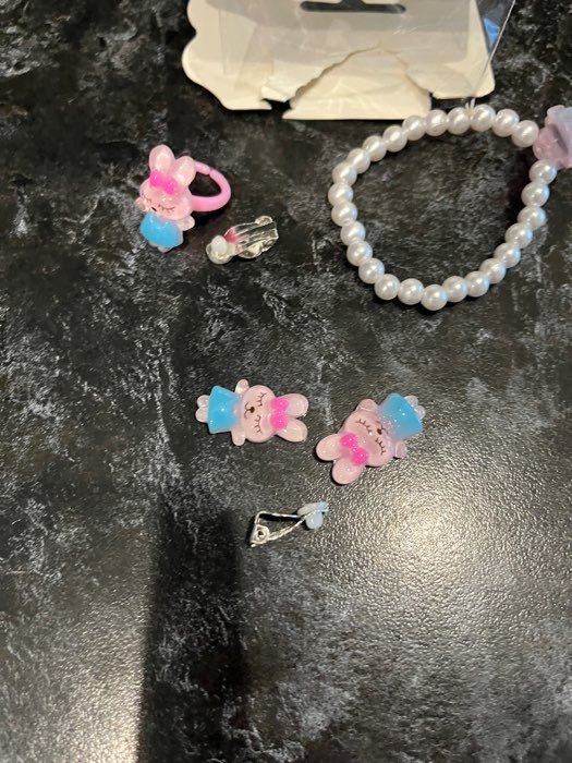 Фотография покупателя товара Набор детский «Выбражулька» 3 предмета: клипсы, браслет, кольцо, зайчики, цвет МИКС