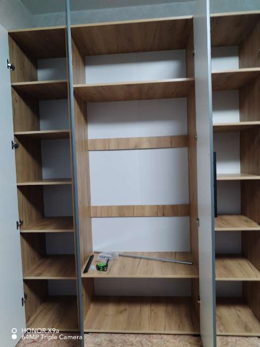 Фотография покупателя товара Шкаф прямой двухстворчатый «Флэш», 900×506×2236 мм, цвет браш вайт/дуб крафт - Фото 2