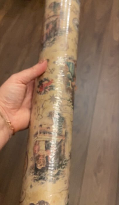 Фотография покупателя товара Бумага упаковочная новогодняя крафт бурый «Медвежата», 50×70 см - Фото 1