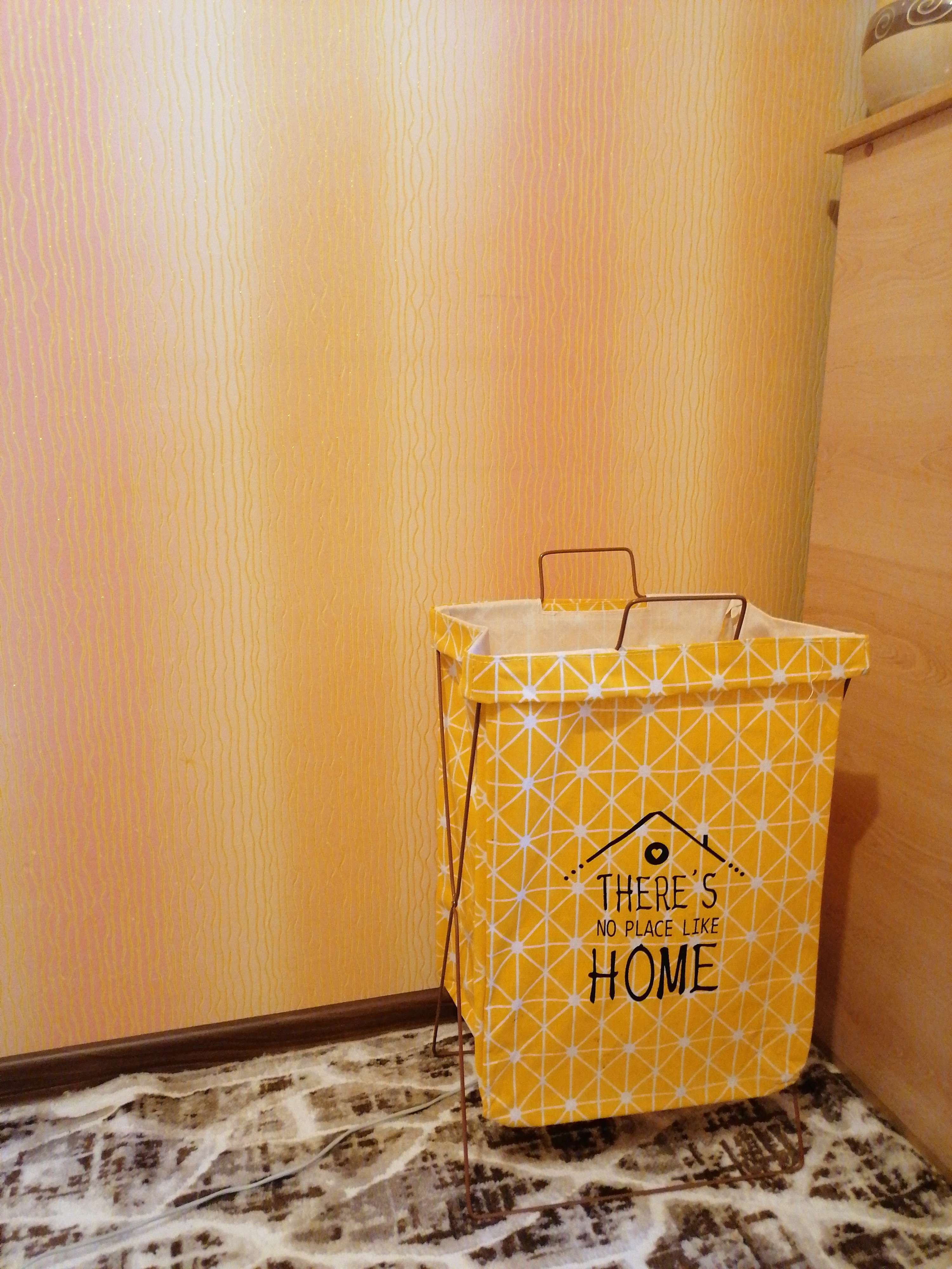 Фотография покупателя товара Корзина универсальная складная «Милый дом», 35×28,5×57,5 см, цвет жёлтый - Фото 3