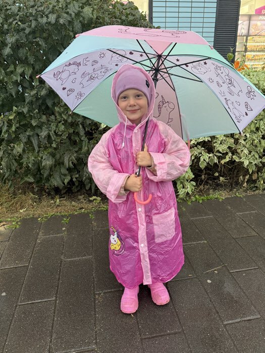 Фотография покупателя товара Дождевик детский «Милая единорожка»‎, размер L (120-130 см) - Фото 2