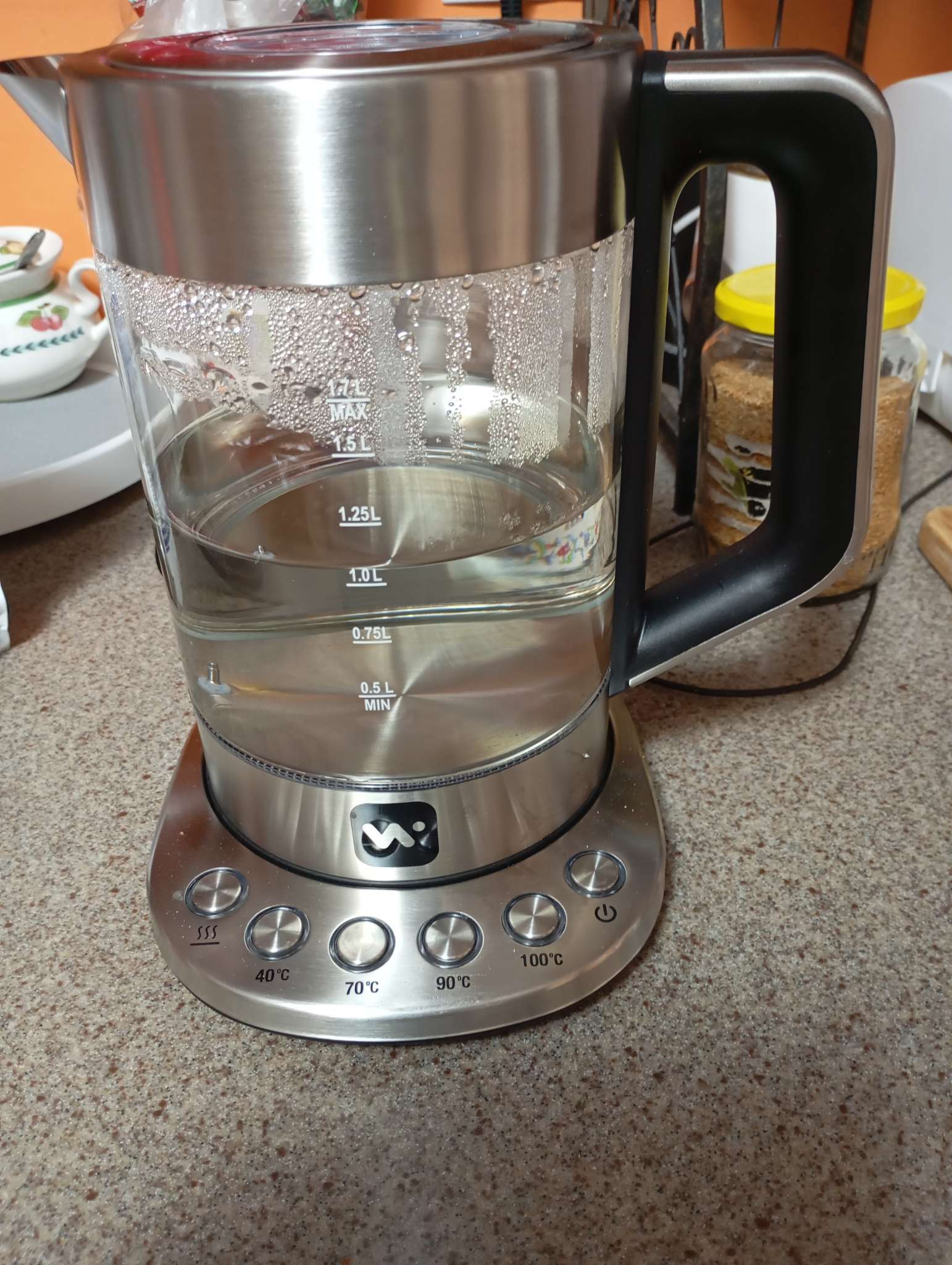 Фотография покупателя товара Чайник электрический Windigo LSK-1807, стекло, 1.7 л, 2200 Вт, регулировка t° - Фото 1