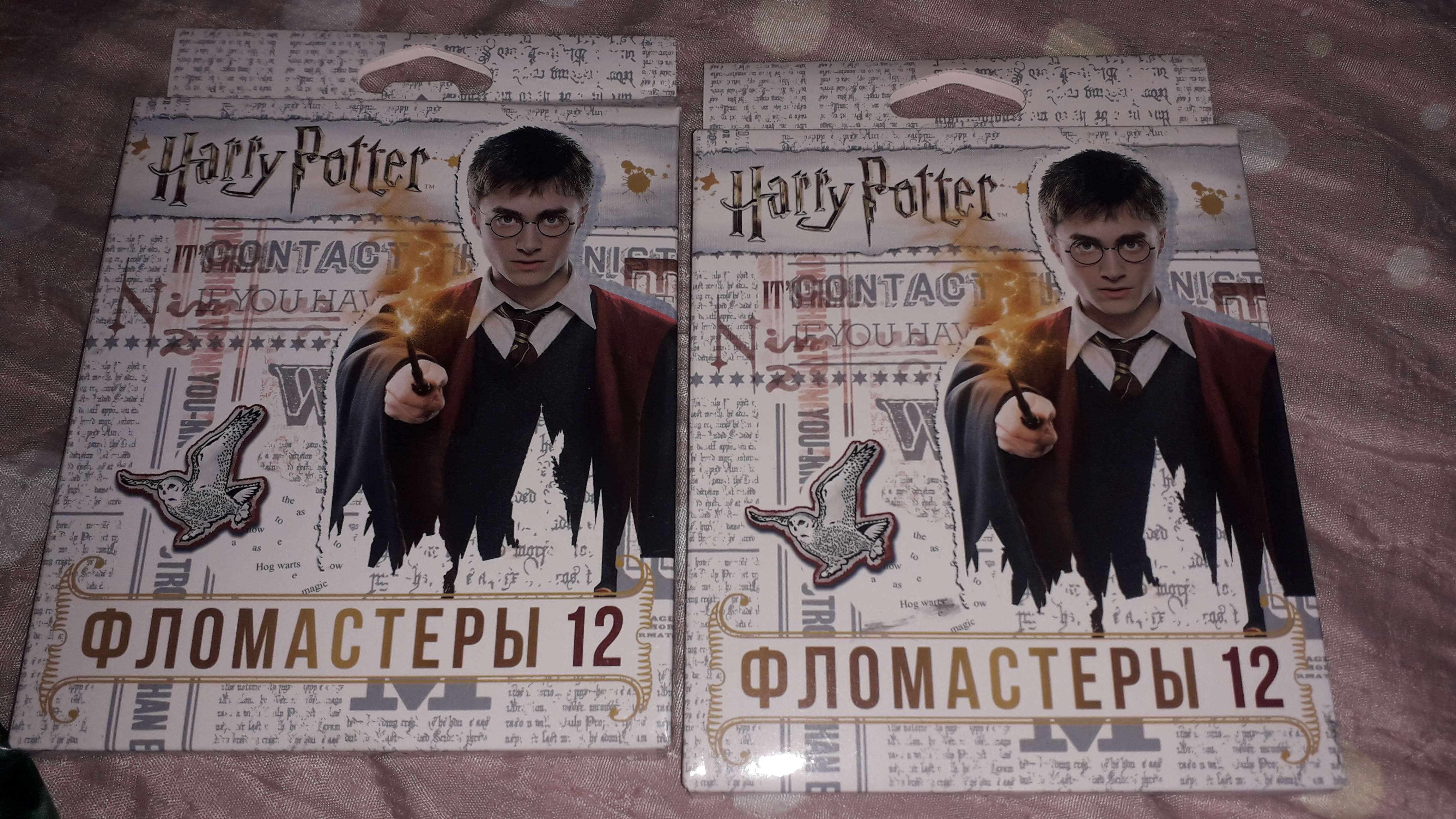 Фотография покупателя товара Фломастеры 12 цветов, "Гарри Поттер", картонная коробка, с европодвесом - Фото 1