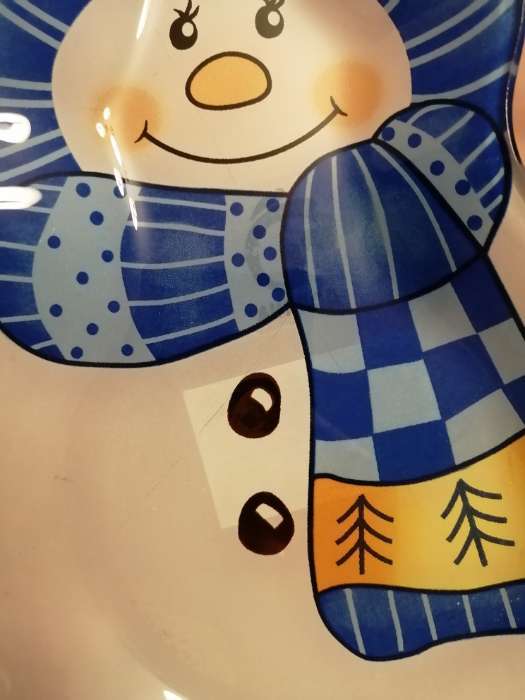 Фотография покупателя товара Блюдо стеклянное сервировочное Доляна «Снеговику тепло», 23×14,5 см - Фото 6