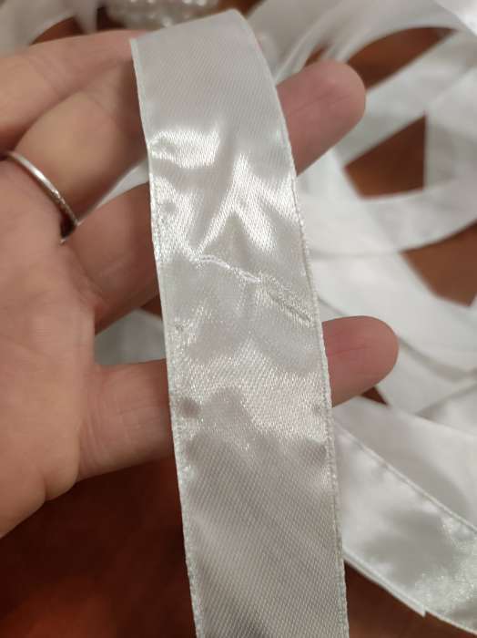 Фотография покупателя товара Лента атласная, 25 мм, 23±1 м, белая №01 - Фото 113