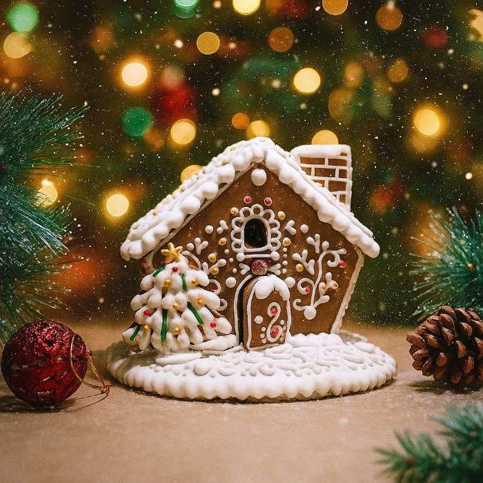 Фотография покупателя товара Формы для печенья новогодние Доляна «Пряничный домик», набор 8 предметов, пластик, белые - Фото 1