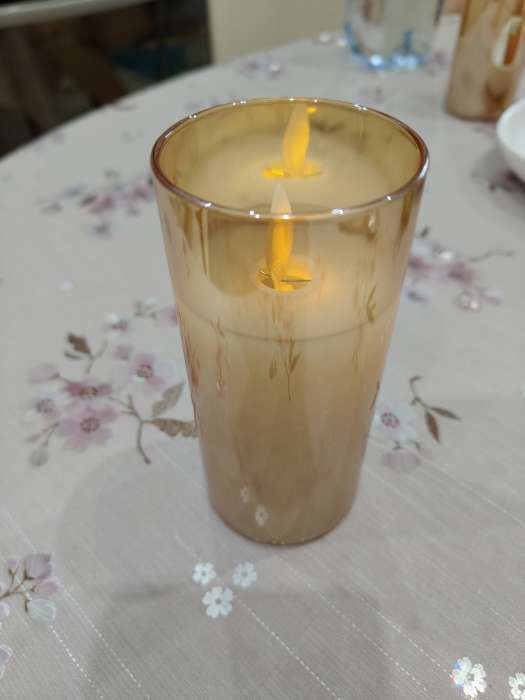 Фотография покупателя товара Светодиодная свеча «Серебристая», 12×5.5 см, от батареек AAx2, свечение тёплое белое - Фото 2