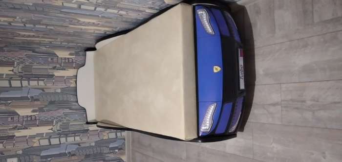 Фотография покупателя товара Кровать машина «Турбо синяя», подъёмный матрас, без подсветки - Фото 6