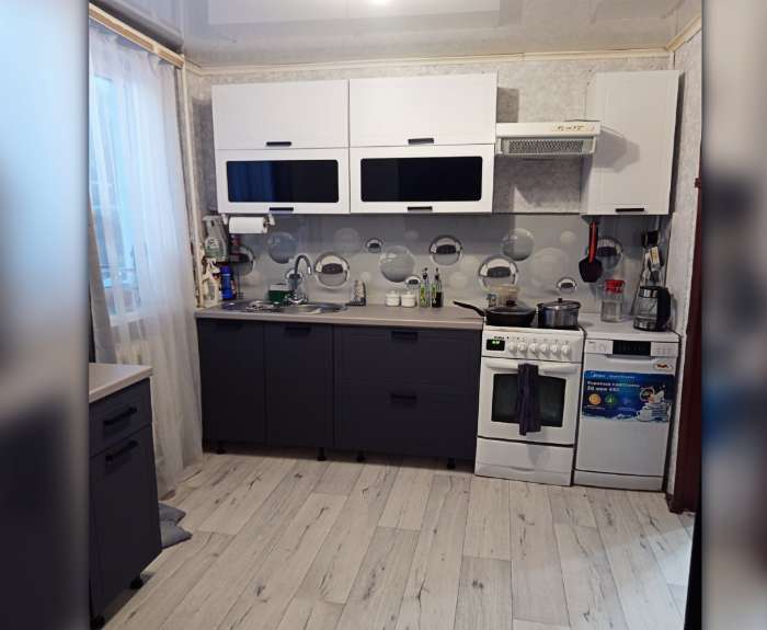 Фотография покупателя товара Кухонный гарнитур прямой «Монако» 2000 мм, цвет белый/софт графит - Фото 2