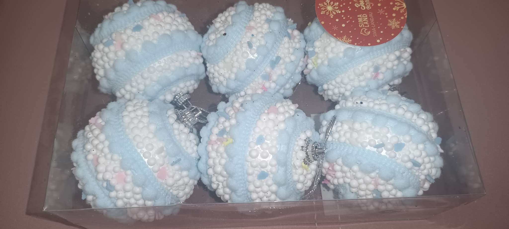 Фотография покупателя товара Ёлочные игрушки «Маттео», шары новогодние, d=6 см, 6 шт. голубой - Фото 1