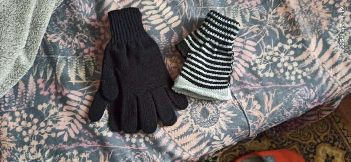 Фотография покупателя товара Перчатки женские, чёрные, размер 18 - Фото 1